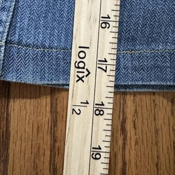 LizWear Denim Mini Skirt Womens 4 Blue Stripe Pockets A-Line 90s Y2K Schoolgirl - Picture 8 of 8